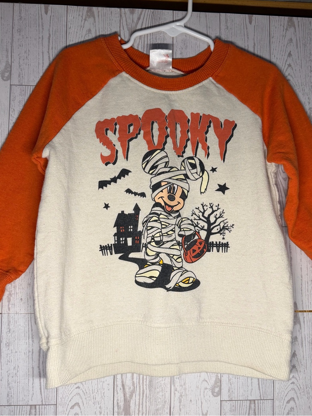 Disney Orange & Cream "Spooky" Mummy Mickey Raglan Sweatshirt